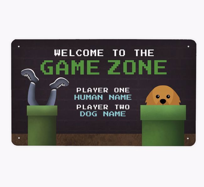 Game Zone: Personalised {breedFullName} Metal Sign